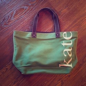 Kate Spade Green Canvas Tote